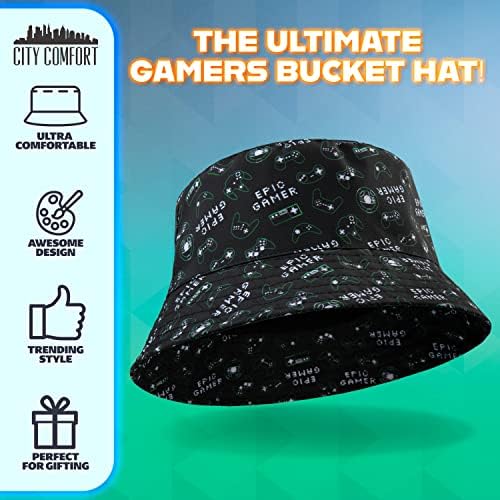 CityComfort Bucket Hat Kids Gamer Sun Hat For Boys And Girls Summer Hat Children's Sun Hats Sun Protection Breathable Beach Summer Accessories For Kids And Teens