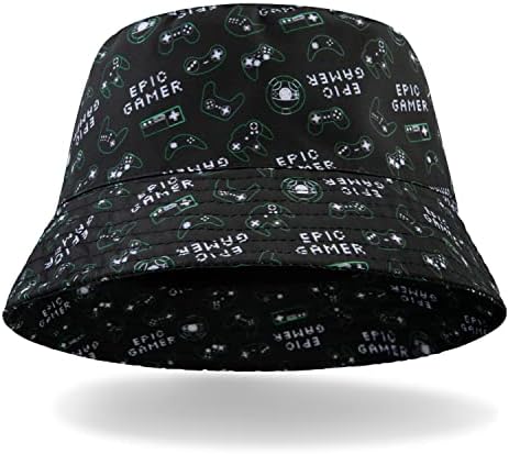 CityComfort Bucket Hat Kids Gamer Sun Hat for Boys and Girls Summer Hat Children's Sun Hats Sun Protection Breathable Beach Summer Accessories for Kids and Teens