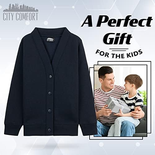 CityComfort Girls Cardigan Long Sleeve Button Down School Cardigan For Kids