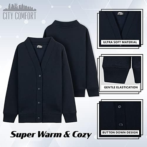 CityComfort Girls Cardigan Long Sleeve Button Down School Cardigan For Kids