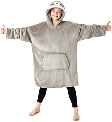 CityComfort Hoodie Blanket for Girls & Teenagers Sloth Fleece Wearable Blanket Warm Camo Oversized Hoodie with Cosy Sherpa Hood Loungewear Gifts