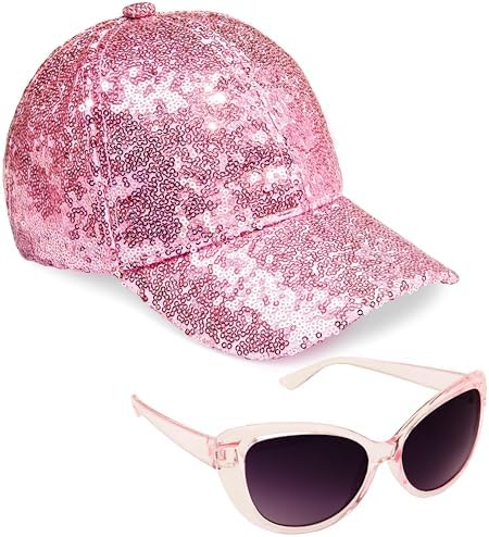 CityComfort Sunglasses Baseball Cap Girls Accessories Set Summer Lightweight Sun Hat UV Kids Sunglasses Beach Holiday