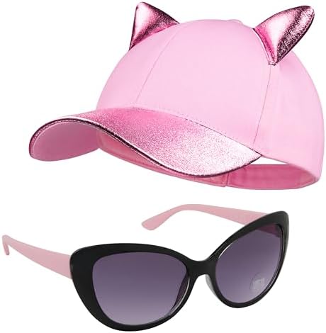 CityComfort Sunglasses Baseball Cap Girls Accessories Set Summer Lightweight Sun Hat 100% UV Kids Sunglasses Holiday