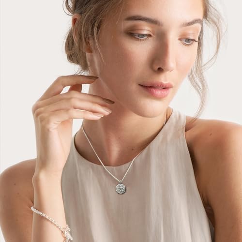 CJoL - Antique Finish Solid 925 Sterling Silver Boys 14mm Round St Christopher Pendant With Optional Chain In Gift Box