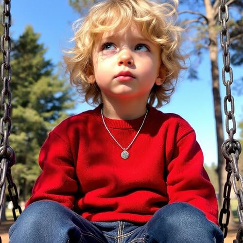 CJoL - Antique Finish Solid 925 Sterling Silver Boys 14mm Round St Christopher Pendant With Optional Chain In Gift Box