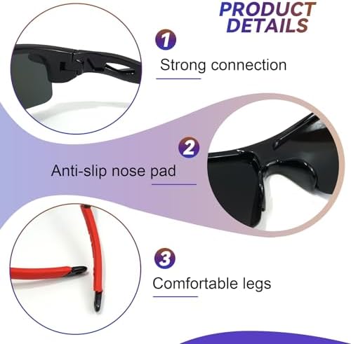 CKDSA 2 Pack Children's Cycling Polarized Sunglasses Teens UV400 Protection Fashionable Sports Glasses Eyewear Visor Wraparound For Running Cycling Baseball Golf Outdoor Lightweight Boys Girls Kids