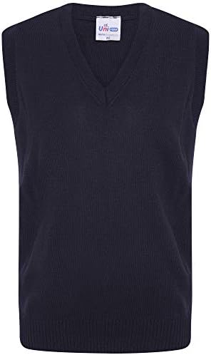 clicktostyles School Uniform Unisex Boys Girls Kids V Neck Knitted Sleeveless Tank Top Jumper