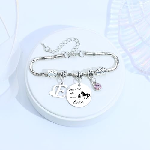 COEROW 26 Initial Letters Horse Bracelets Just A Girls Who Loves Horse Horse Bracelet For Women Girls