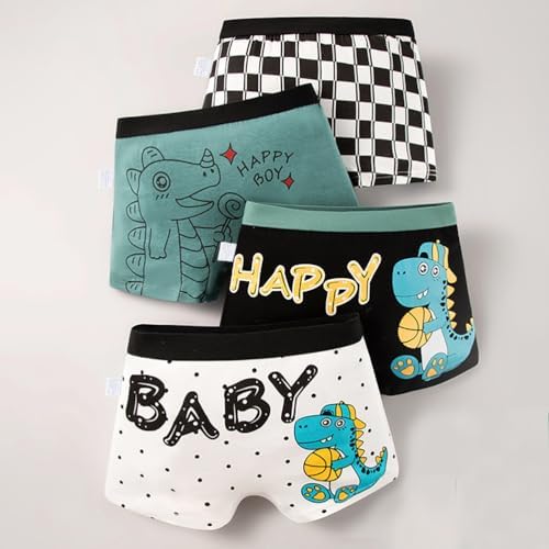 Cogindss Xmrlvn Boys Underwear Boxer Shorts Cotton Dinosaur Pattern Boxer Brief Underwear 12 Pack 3-13 Years