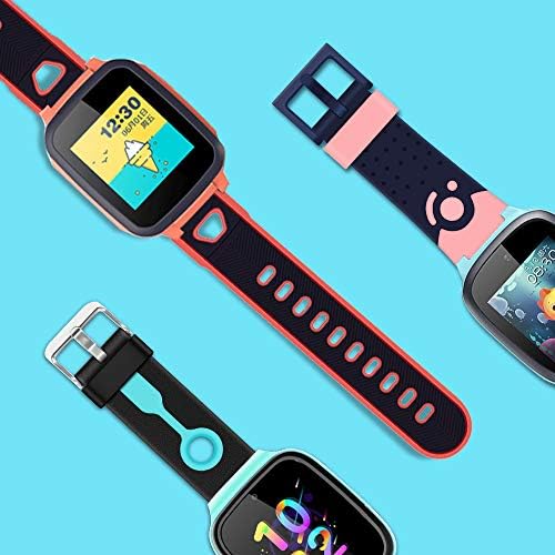 Coholl Kids Smart Watch Replacement Bands 16mm Compatible With MeritSoar SZBXD PTHTECHUS PROGRACE INIUPO 9Tong Silicone Watch Strap Girls Boys Student Gift (Black With Green)