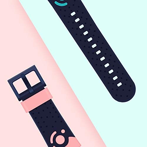 Coholl Kids Smart Watch Replacement Bands 16mm Compatible With MeritSoar SZBXD PTHTECHUS PROGRACE INIUPO 9Tong Silicone Watch Strap Girls Boys Student Gift (Black With Green)