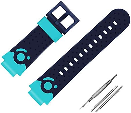 Coholl Kids Smart watch Replacement Bands 16mm Compatible with MeritSoar SZBXD PTHTECHUS PROGRACE INIUPO 9Tong Silicone Watch Strap Girls Boys Student Gift (Black with green)