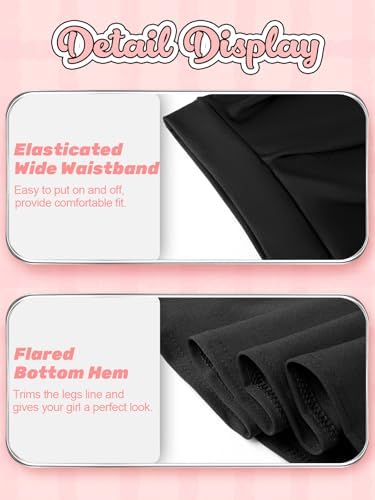 Comfyouth Kids Girls Plain Skater Skirt Stretchy High Waisted Skirts With Shorts Pleated School Skirt For Girls 5-13 Years