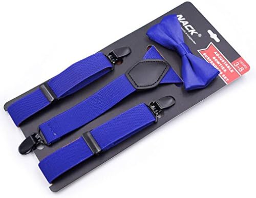COMVIP Children Y-back 3 Clips Adjustable Strap Suspender Bowtie Sets