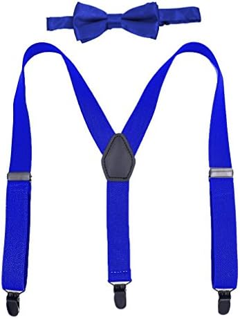 COMVIP Children Y-back 3 Clips Adjustable Strap Suspender Bowtie Sets