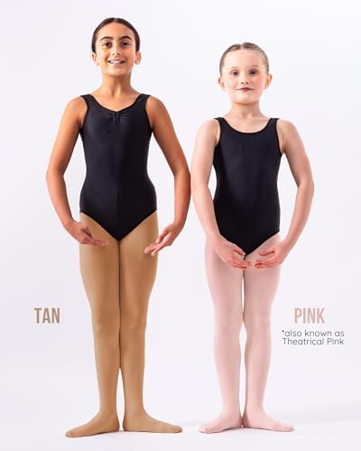 Convertible Dance Ballet Tights In 70 Denier High Performance Fabric For Girls & Women In Pink & Tan