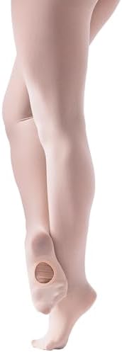 Convertible Dance Ballet Tights in 70 Denier High Performance Fabric for Girls & Women in Pink & Tan