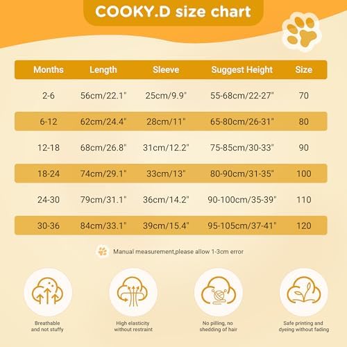 COOKY.D Baby Hooded Rompers Infant Winter Flannel Jumpsuit Pajamas 2-36 Months