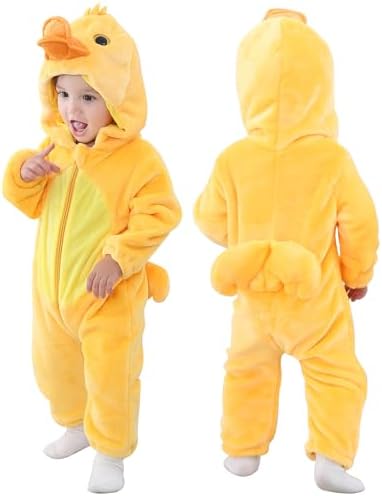 COOKY.D Baby Hooded Rompers Infant Winter Flannel Jumpsuit Pajamas 2-36 Months