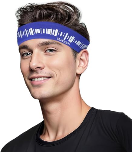 Cooling Sports Headbands for Men Women Sweat bands Reflective Running Headband Moisture Wicking Sweatband Elastic Hair Bands Non Slip Sports Workout Headband for Gym Fitness Exercise