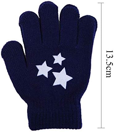 Cooraby 6 Pairs Kids Warm Magic Gloves Winter Stretchy Knit Gloves For Boys Girls