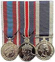 Court Mounted Miniature Medal Set Platinum Jubilee & King Coronation & Navy LSGC