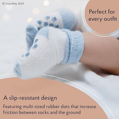 CozyWay Baby Non-Slip Baby Socks Toddler Socks With Grippers Ankle Style