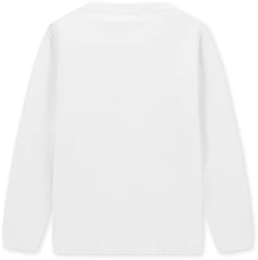 CUNYI Girls Crewneck Cardigan Long Sleeve Lightweight Button-up Cotton Knit Sweater School Uniform For Girl