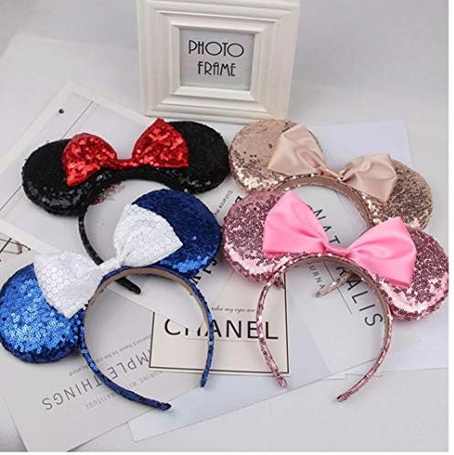 Cute Mickey Mouse Ears Headband Butterfly Glitter Hairband For Girls