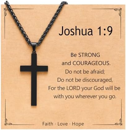D Dongjiangjin Gift Cross Necklace for Men Easter Confirmation Gifts for Boys Christian Gifts for Men Teen Boys