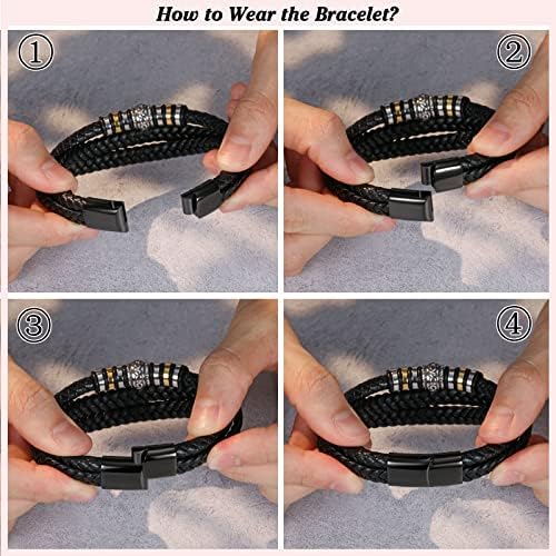 D Dongjiangjin Gift To My Son Grandson Nephew Leather Bracelet Birthday Easter Christmas Gifts For Teenage Teen Boys