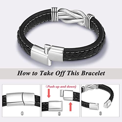 D Dongjiangjin Gift To My Son Grandson Nephew Leather Bracelet Birthday Easter Gradution Gifts For Teen Boys