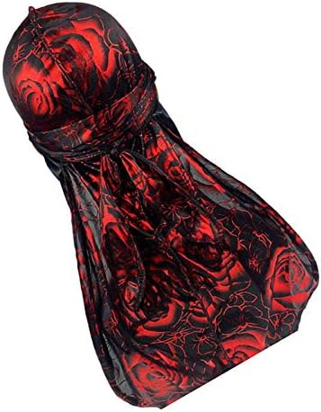 DaMohony Silky Durags With Long Tail For Men Women Waves Satin Doo Rag Satin Silky Durag Headscarf Soft Cap For Hair Waves