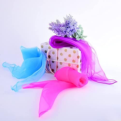 Dance Scarf 14 Pieces Multicolor Square Band Juggling Scarf Rainbow Magic Movement Scarves For Kindergarten Children And Adults 14 Colors 24 X 24 Inch