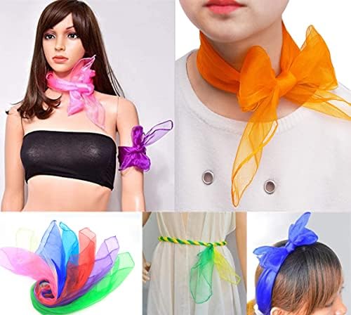 Dance Scarf 14 Pieces Multicolor Square Band Juggling Scarf Rainbow Magic Movement Scarves For Kindergarten Children And Adults 14 Colors 24 X 24 Inch