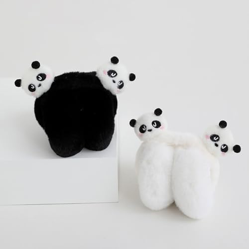 Dcfbkl Cartoon Panda Ear Warmers Cute Ear Moving Outdoor Winter Activities Riding Skiing Keep Warm Outdoor Plush Earmuffs Winter Plush Earmuffs