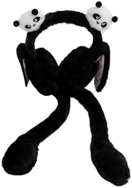 Dcfbkl Cartoon Panda Ear Warmers Cute Ear Moving Outdoor Winter Activities Riding Skiing Keep Warm Outdoor Plush Earmuffs Winter Plush Earmuffs