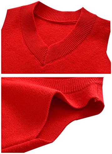 DCUTERQ Toddler Baby Boys Solid Color V Neck School Uniform Sweater Vest Knitted Sleeveless Pullover Waistcoat