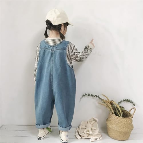 De Feuilles Kids Denim Dungarees Overalls Denim Jeans Trousers Jumpsuit Outfits For Boys Girls