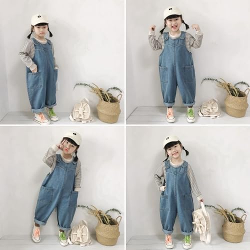 De Feuilles Kids Denim Dungarees Overalls Denim Jeans Trousers Jumpsuit Outfits For Boys Girls