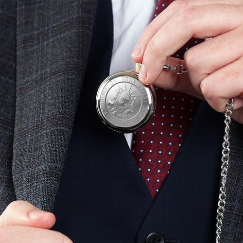 De Walden Boy's 1st Holy Communion Gift Engraved First Communion Pocket Watch For A Boy In Wooden Box