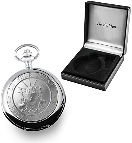 De Walden Boy's Engraved 1st Holy Communion Pocket Watch in Presentation Box MP