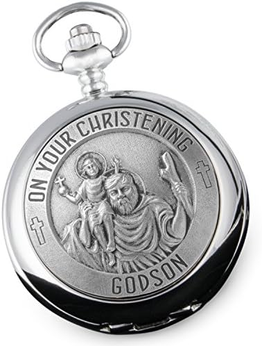 De Walden Godson Christening Engraved St Christopher Pocket Watch MP
