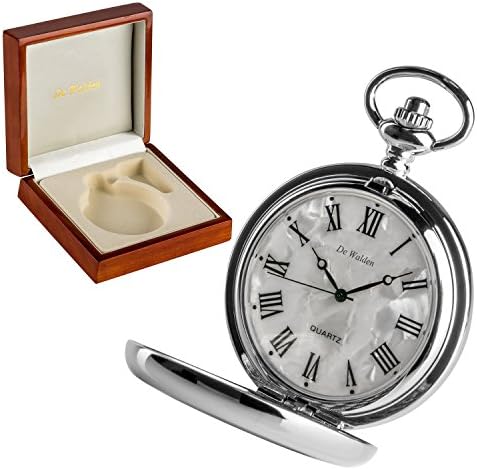 De Walden Grandson Christening Engraved St Christopher Pocket Watch Wood Box MP