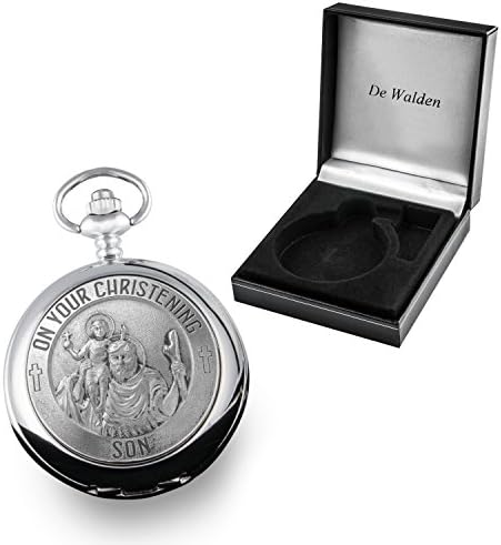 De Walden Son Christening Gift Engraved St Christopher Pocket Watch