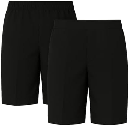 Deck and Beach 2pk Easy-On Full Elastic Pull-Up School Shorts (2-13 Yrs)
