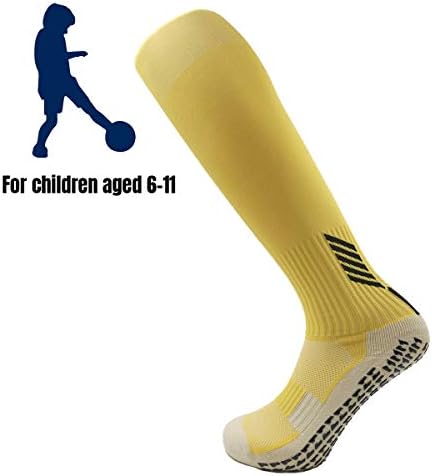 Dee Plus Kids Socks Anti Slip Boys Girls Football Socks Children Non-Slip Long Compression Sports Socks Rubber Pads Soccer Basketball Socks Running Outdoor For Age 6-11