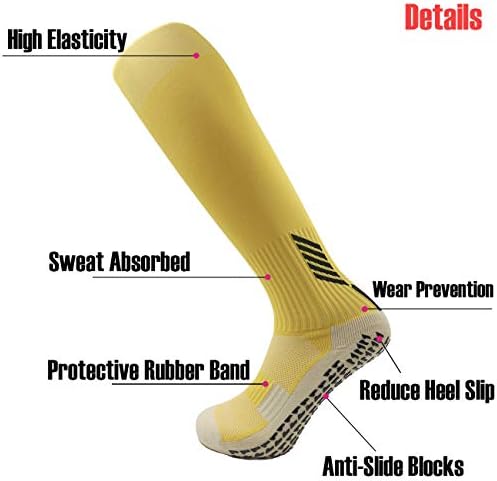Dee Plus Kids Socks Anti Slip Boys Girls Football Socks Children Non-Slip Long Compression Sports Socks Rubber Pads Soccer Basketball Socks Running Outdoor For Age 6-11