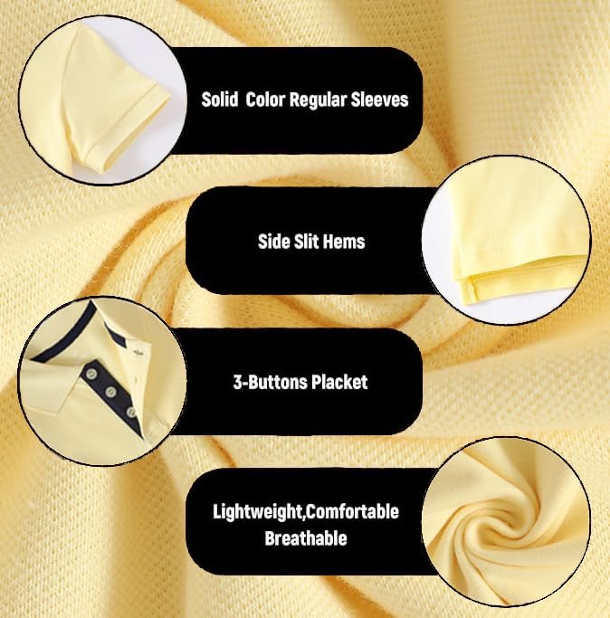 DEFAHN Kids Polo Shirt School Uniform Shirt Short Sleeve Girls Boys Plain Children School Uniform Shirts Sports Wear Age 2-14 Years T-Shirt Top & Tee