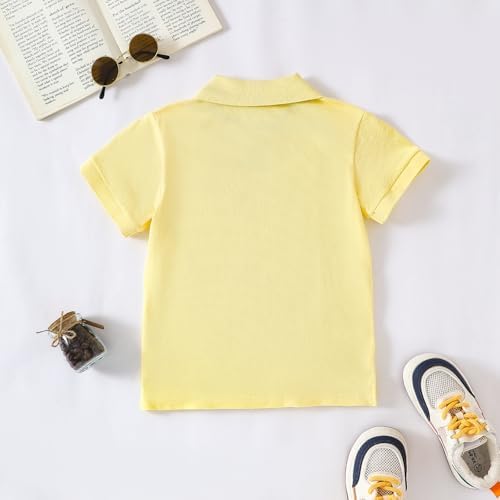 DEFAHN Kids Polo Shirt School Uniform Shirt Short Sleeve Girls Boys Plain Children School Uniform Shirts Sports Wear Age 2-14 Years T-Shirt Top & Tee